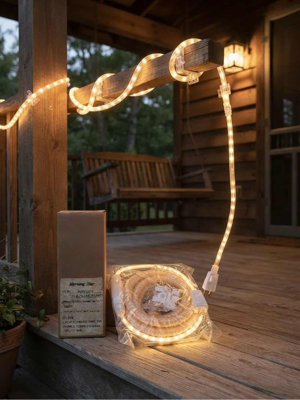Warm White LED Rope Light - Home Holiday